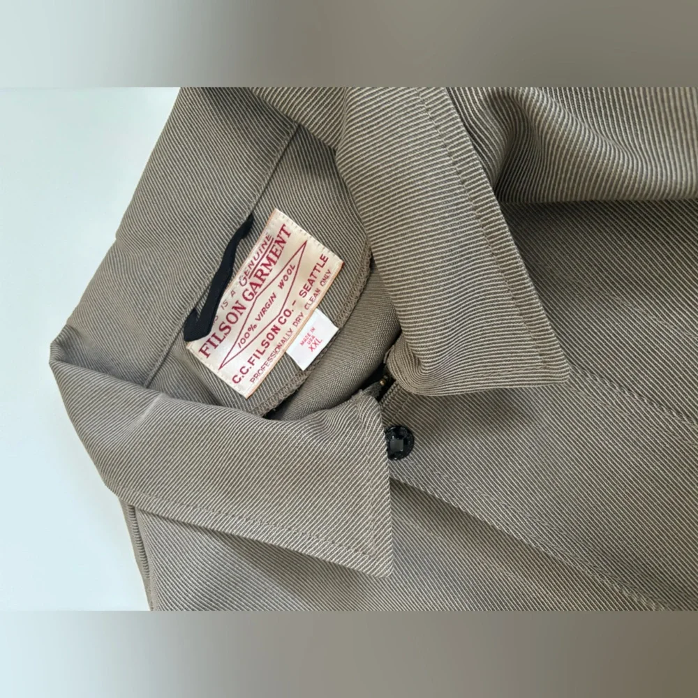Filson Jacket Mens XXL Beige Weekender Virgin Wool Full Workwear Whipcord 0018 - Picture 7 of 13